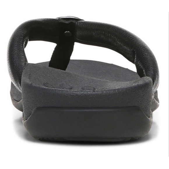 Vionic Lida‎ Thong Post Sandal Arch Support Womens 6 Medium Black New - Picture 7 of 9